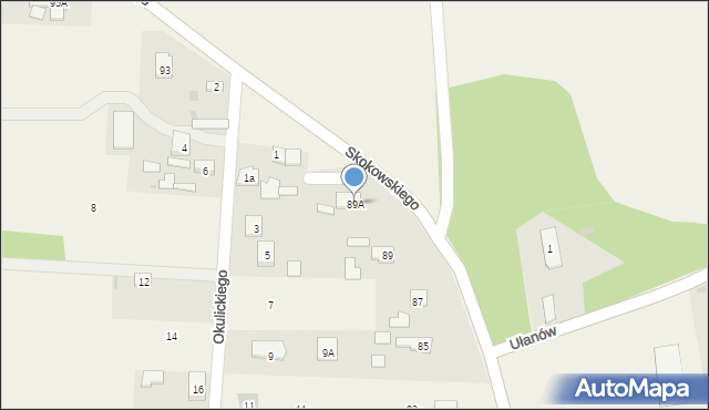 Jaktorów-Kolonia, Skokowskiego, gen., 89A, mapa Jaktorów-Kolonia