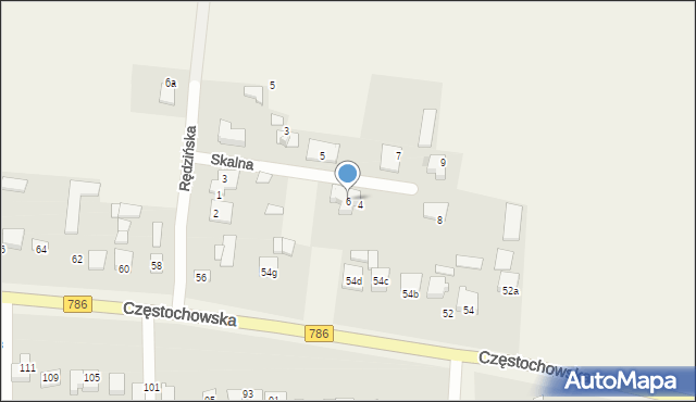 Jaskrów, Skalna, 6, mapa Jaskrów