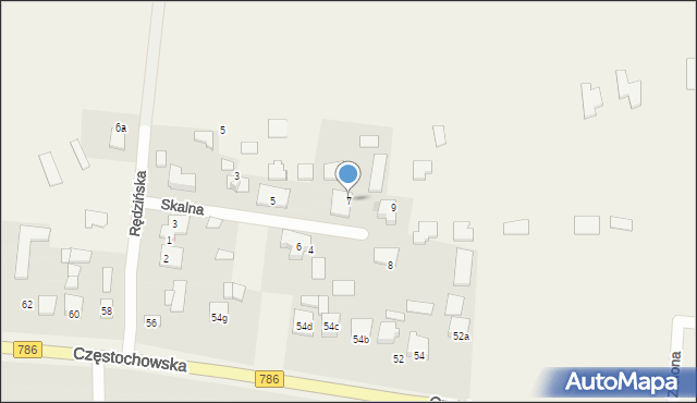Jaskrów, Skalna, 7, mapa Jaskrów