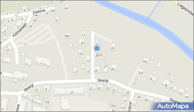 Jasło, Skargi Piotra, ks., 23, mapa Jasła