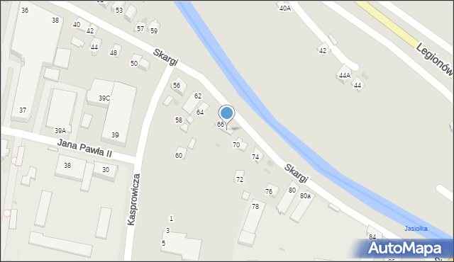 Jasło, Skargi Piotra, ks., 68, mapa Jasła