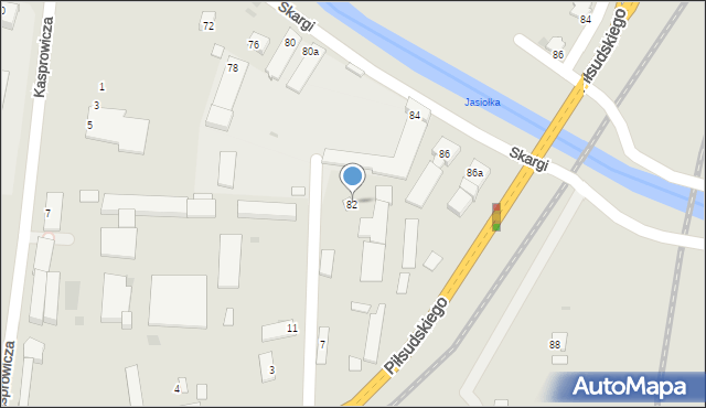 Jasło, Skargi Piotra, ks., 82, mapa Jasła