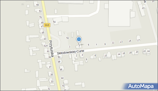 Jedwabne, Skłodowskiej-Curie Marii, 3, mapa Jedwabne