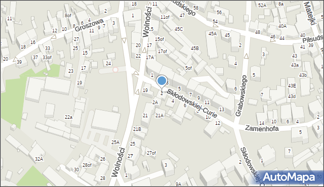 Jelenia Góra, Skłodowskiej-Curie Marii, 2, mapa Jelenia Góra