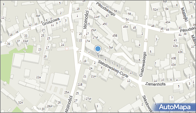 Jelenia Góra, Skłodowskiej-Curie Marii, 3, mapa Jelenia Góra