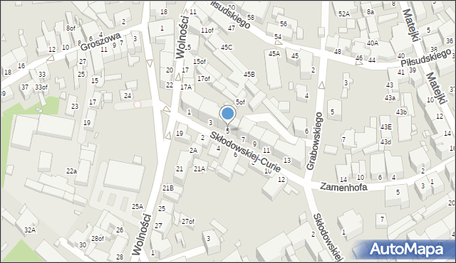 Jelenia Góra, Skłodowskiej-Curie Marii, 5, mapa Jelenia Góra