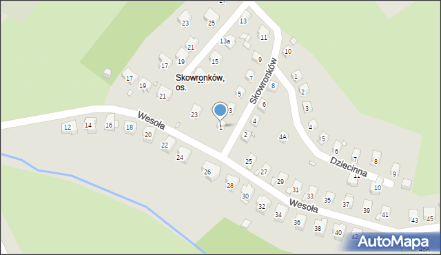 Jelenia Góra, Skowronków, 1, mapa Jelenia Góra