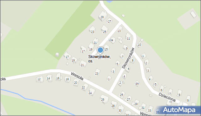 Jelenia Góra, Skowronków, 15A, mapa Jelenia Góra