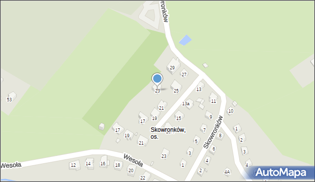 Jelenia Góra, Skowronków, 23, mapa Jelenia Góra