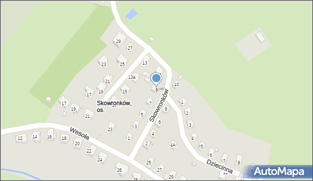 Jelenia Góra, Skowronków, 9, mapa Jelenia Góra
