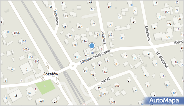 Józefów, Skłodowskiej-Curie Marii, 1D, mapa Józefów