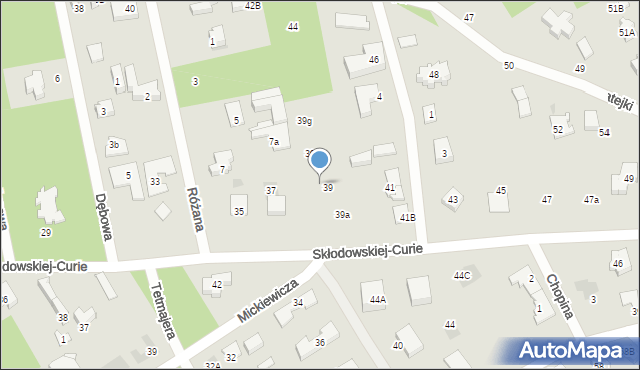 Józefów, Skłodowskiej-Curie Marii, 39c, mapa Józefów