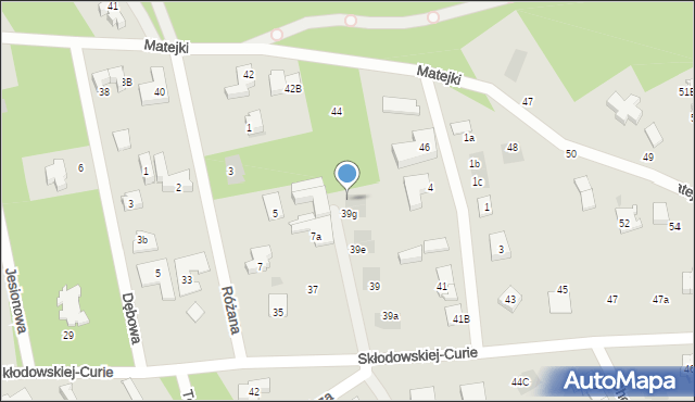 Józefów, Skłodowskiej-Curie Marii, 39h, mapa Józefów