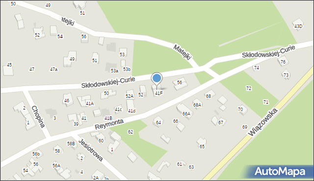 Józefów, Skłodowskiej-Curie Marii, 54, mapa Józefów