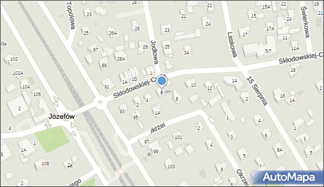 Józefów, Skłodowskiej-Curie Marii, 6, mapa Józefów