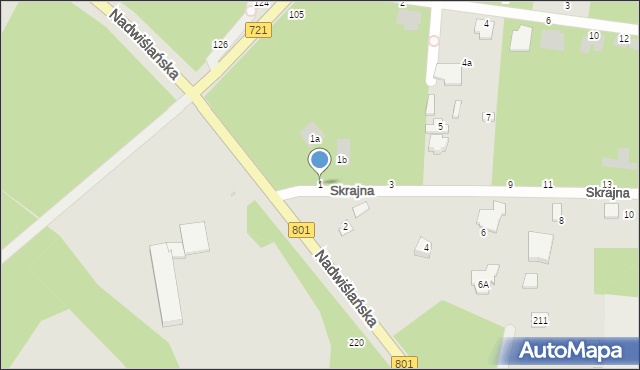 Józefów, Skrajna, 1, mapa Józefów