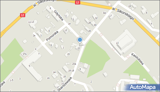 Kalisz, Skarszewska, 24, mapa Kalisza