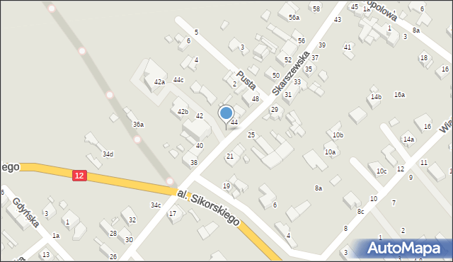 Kalisz, Skarszewska, 44a, mapa Kalisza