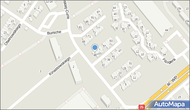 Kalisz, Skłodowskiej-Curie Marii, 49, mapa Kalisza