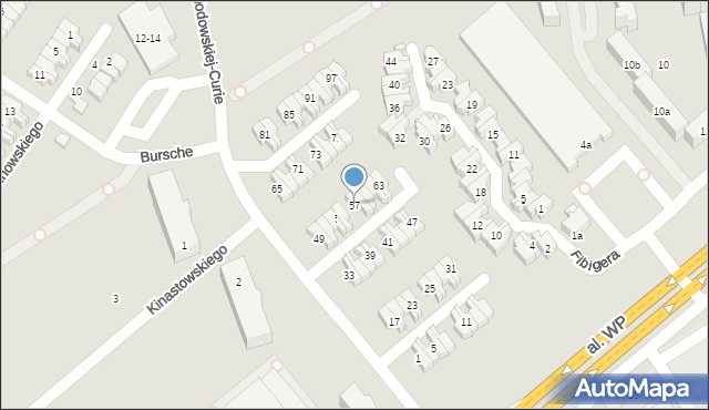 Kalisz, Skłodowskiej-Curie Marii, 57, mapa Kalisza