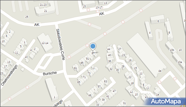 Kalisz, Skłodowskiej-Curie Marii, 97, mapa Kalisza