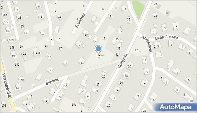 Kamieniec Wrocławski, Skośna, 15, mapa Kamieniec Wrocławski