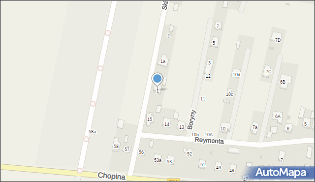 Kampinos, Skibniewskiego Kazimierza, ks., 1, mapa Kampinos