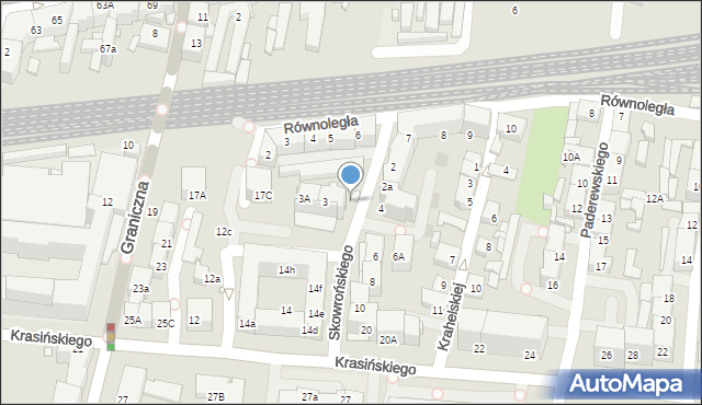 Katowice, Skowrońskiego Aleksandra, ks., 14, mapa Katowic