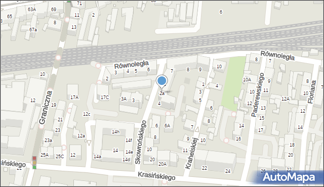 Katowice, Skowrońskiego Aleksandra, ks., 2a, mapa Katowic