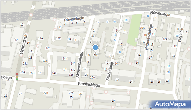 Katowice, Skowrońskiego Aleksandra, ks., 6A, mapa Katowic