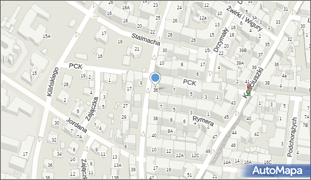 Katowice, Skłodowskiej-Curie Marii, 36, mapa Katowic