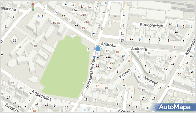 Katowice, Skłodowskiej-Curie Marii, 10, mapa Katowic