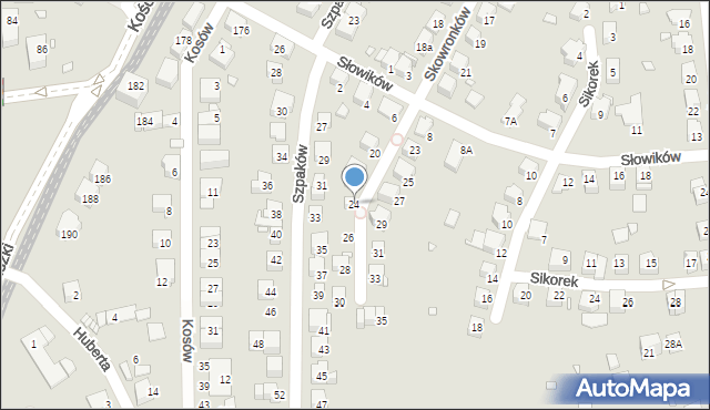 Katowice, Skowronków, 24, mapa Katowic
