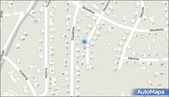 Katowice, Skowronków, 26, mapa Katowic