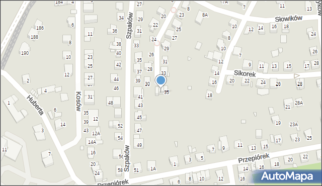 Katowice, Skowronków, 37, mapa Katowic