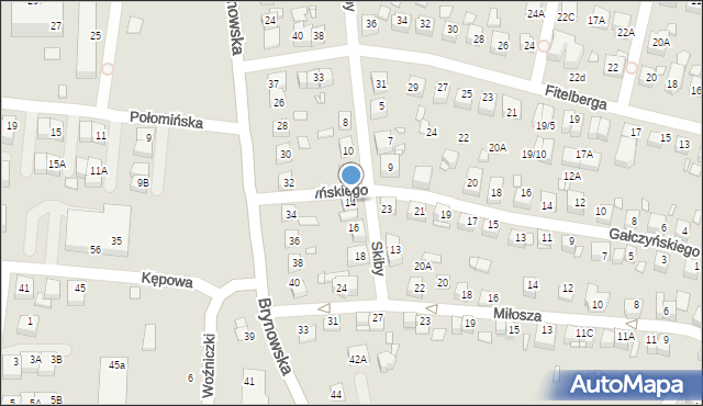 Katowice, Skiby Kazimierza, 14, mapa Katowic