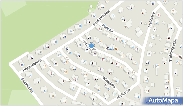 Katowice, Skrzypów, 23, mapa Katowic