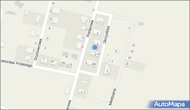 Kębłowice, Skrzydlata, 1, mapa Kębłowice