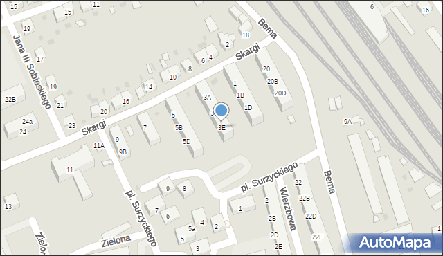 Kędzierzyn-Koźle, Skargi Piotra, ks., 3E, mapa Kędzierzyna-Koźle