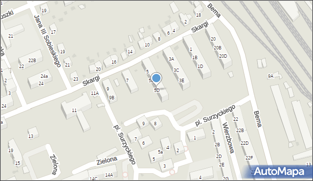 Kędzierzyn-Koźle, Skargi Piotra, ks., 5D, mapa Kędzierzyna-Koźle