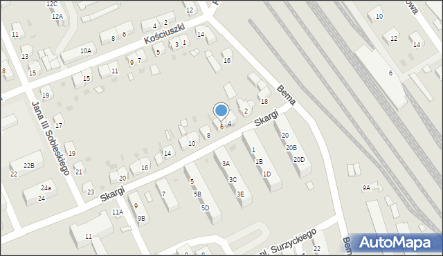 Kędzierzyn-Koźle, Skargi Piotra, ks., 6, mapa Kędzierzyna-Koźle