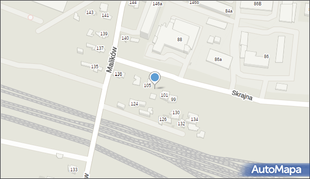 Kielce, Skrajna, 103, mapa Kielc