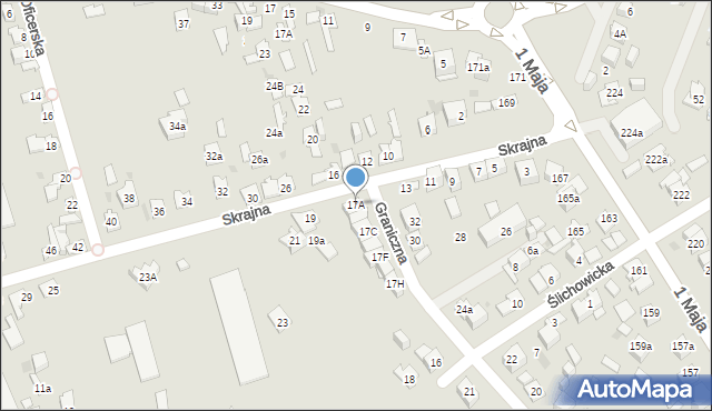 Kielce, Skrajna, 17A, mapa Kielc