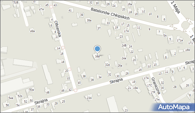 Kielce, Skrajna, 34a, mapa Kielc