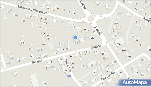 Kielce, Skrajna, 6, mapa Kielc