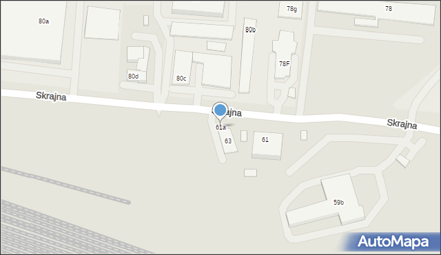 Kielce, Skrajna, 61a, mapa Kielc
