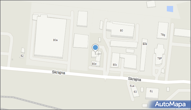 Kielce, Skrajna, 80e, mapa Kielc