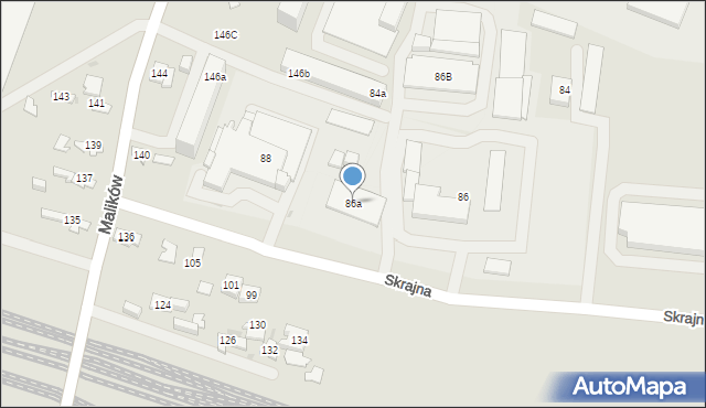 Kielce, Skrajna, 86a, mapa Kielc