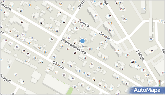 Kielce, Skłodowskiej-Curie Marii, 20, mapa Kielc