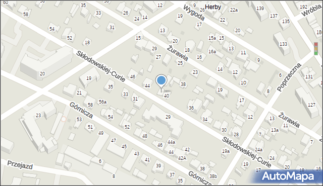 Kielce, Skłodowskiej-Curie Marii, 42, mapa Kielc